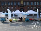 Pop up gazebo FleXtents PRO "Peaked" 3x6 m Latte, incl. 6 decorative curtains