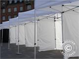 Tente Pliante FleXtents PRO "Peaked" 3x6m Latte, avec 6 rideaux decoratifs