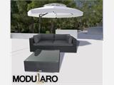 Poly rattan side table for Modularo, Square, Black, ONLY 1 PC. LEFT