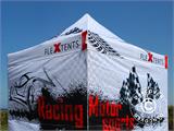 Vouwtent/Easy up tent FleXtents PRO met grote digitale afdruk, 3x4,5m, incl. 4 zijwanden