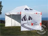 Tente pliante FleXtents PRO avec impression numérique, 2x2m, incl. 4 parois