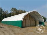 Extension 3 m for storage shelter/arched tent 15x15x7.42 m, PVC, White/Grey