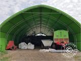 Storage shelter/arched tent 8x15x4.33 m w/sliding gate, PVC, White/Grey