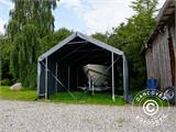 Storage shelter PRO XL 4x10x3.5x4.59 m, PVC, Grey