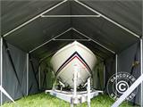 Tente de Stockage PRO 4x6x2x3,1m, PVC, Gris