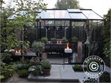 Orangerie/invernadero en cristal 8,9m², 3,01x2,99x2,95m con base y crestería/cima, Negro