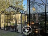 Orangery/greenhouse glass 13.3 m², 4.45x2.99x2.95 m w/Base and cresting, Black