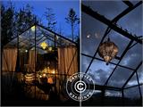 Orangery/greenhouse glass 8.9 m², 3.01x2.99x2.95 m w/base and cresting, Black
