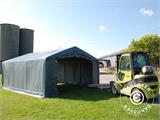 Storage shelter PRO 5x8x2x2.9 m, PVC, Grey