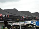 Tente Pliante FleXtents PRO 3x6m Noir, avec 6 cotés
