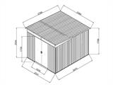 Caseta de jardín metálica con claraboya 2,38x2,79x2,02m ProShed®, Antracita