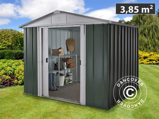Garden shed 2.02x2.17x1.89 m, Green/Silver