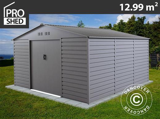 Caseta de jardin 3,4x3,82x2,05m ProShed®, Aluminio Gris