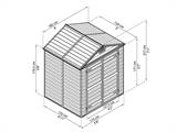 Caseta de jardín de policarbonato SkyLight, Palram/Canopia, 1,85x1,54x2,17m, Gris