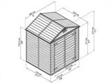 Caseta de jardín de policarbonato SkyLight, Palram/Canopia, 1,85x1,54x2,17m, Gris Medianoche
