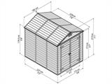 Caseta de jardín de policarbonato SkyLight, Palram/Canopia, 1,85x2,29x2,17m, Gris