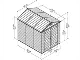 Caseta de jardín de policarbonato SkyLight, Palram/Canopia, 1,85x2,29x2,17m, Gris Medianoche