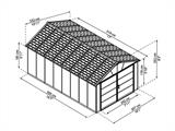Garage polycarbonaat Yukon, 3,32x5,19x2,52m, Palram/Canopia, Donkergrijs