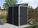 Lean-to garden shed polycarbonate Pent, Palram/Canopia, 1.175x1.75x2.03 m, 2.05 m², Midnight grey