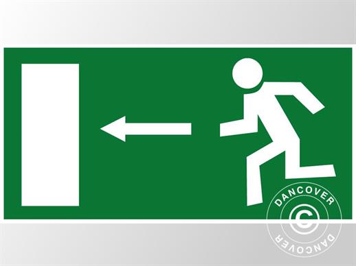 Emergency sign, left arrow, sticker, 5 pcs.