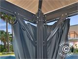 Gazebo Santa Monica w/sidewalls and mosquito net, 3x3m, Grey