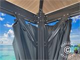 Gazebo Santa Monica w/sidewalls and mosquito net, 3x3m, Dark Grey
