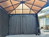 Gazebo Santa Monica w/sidewalls and mosquito net, 3.6x3.6m, Grey