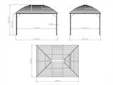 Pavillon San Jose mit Vorhängen und Moskitonetz, 3x4m, Schwarz