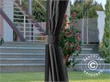 Tuinpaviljoen San Jose met gordijnen en klamboe, 3x4m, Zwart