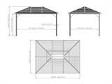 Pavillon San Luis mit Vorhängen und Moskitonetz, 3x4m, Braun