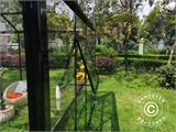 Serre orangerie/Tonnelle de jardin Verre 8,7m², 2,95x2,95x2,7m, avec base, Noir