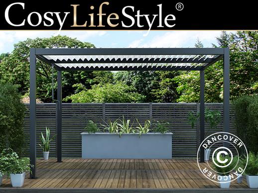 Bioklimatska pergola Sjenica San Pablo, 3x3m, Crna/Bijela