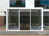 Bioclimatic pergola gazebo San Pablo w/sliding doors, 3x4 m, White