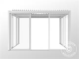 Bioklimatischer Pergola-Pavillon San Pablo mit Schiebetüren, 3x4m, Weiß
