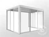 Bioklimatischer Pergola-Pavillon San Pablo mit Schiebetüren, 3x4m, Weiß