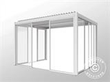 Bioclimatic pergola gazebo San Pablo w/sliding doors, 4x4 m, White