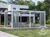 Bioklimatischer Pergola-Pavillon San Pablo mit Schiebetüren, 3x5,8m, Weiß