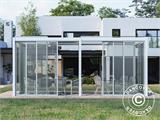 Bioklimatischer Pergola-Pavillon San Pablo mit Schiebetüren, 3x5,8m, Weiß