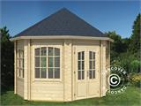 Gazebo in legno Lorraine, ottagonale 3,47x3,47x3,45m, 44mm, Naturale