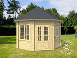 Gazebo in legno Lorraine, ottagonale 3,47x3,47x3,45m, 44mm, Naturale