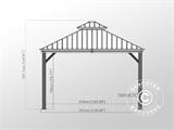 Gazebo Messina w/curtains and mosquito net, 3.63x3.63x3.07 m, 13,2 m², Anthracite ONLY 1 PCS. LEFT