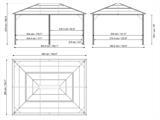 Tuinpaviljoen Meridien met gordijnen en klamboe, 4,85x3,65x2,7m, 17,7m², Antraciet
