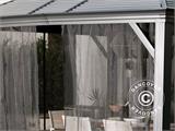 Pavillon Mykonos mit Vorhängen und Mückennetz, 4,25x2,99x2,92m, 12,7m², Anthrazit