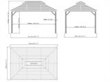 Paviljong Mykonos m/gardiner og myggnetting, 4,25x2,99x2,92m, 12,7m², Antrasitt