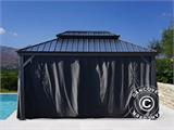 Gazebo San Diego w/curtains and mosquito net, 3x4.2 m, Black