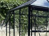 Orangeri/pavillon glas 8,06m², 2,82x2,86x2,8m m/sokkel, Sort
