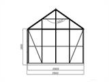 Oranjerie/tuinpaviljoen glas 8,06m², 2,82x2,86x2,8m met voet, Zwart