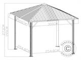 Pavillon San Bernardino m/sidevægge og myggenet, 3x3m, Sort/Natur KUN 2 STK. TILBAGE