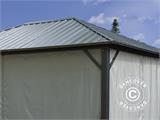 Tenda Gazebo San Bernardino c/ cortinas e rede de mosquito, 3,65x4,85m, Preto/Cinza