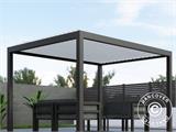 Pergola bioclimatique Génova, 4x4m, Anthracite/Blanc